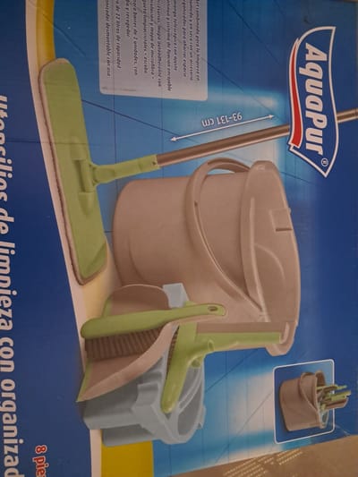 Aquapur Reinigingset 8-delig - emmer - stoffer en blik - opzetstukken - combinatieset nat- en droogreiniging