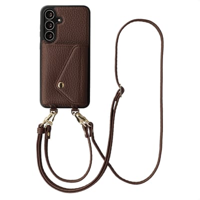 Selencia Hoesje - Geschikt voor Samsung Galaxy S25 FE - Sera Koordhoes met pashouder envelop - Chocolate Brown