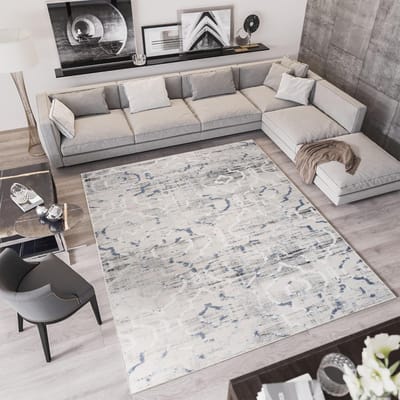 Tapiso Troya Vloerkleed Woonkamer Slaapkamer Licht Grijs Design Eyecatcher Interieur Stijlvol Woonsfeer Modern Trendy Duurzaam Hoogwaardig Tapijt Maat - 60x100