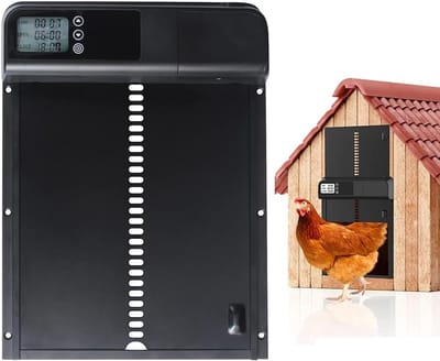 Automatische Kippenklep - Kippenhok Deuropener - Veilig Kippen Houden - Met LCD Timer - 244 x 5 x 328 cm