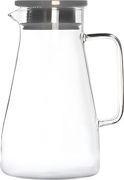 House of Husk Schenkkan - Glazen Waterkan - Waterkaraf voor Fruitwater - Multifunctionele Decanteer Karaf - Kan met Deksel - 1.8L