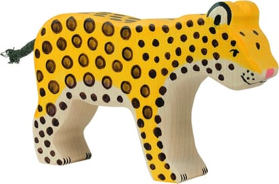 HOLZTIGER Wildernis - Luipaard - 14X3X9Cm - Houten Figuur - Handgemaakt