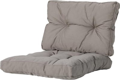Madison - Loungekussen - Tuinkussen - Zitkussen - Rugkussen - 2-delig - 60cm x 60cm - Florance Rib Taupe