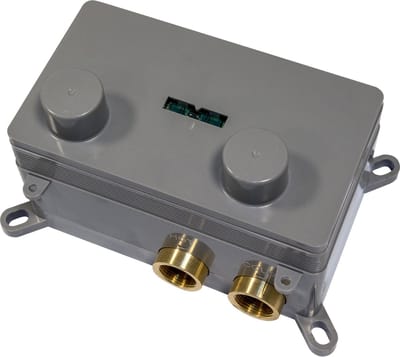 BRAUER Copper Carving thermostatische inbouw regendouche met drukknoppen SET 55 met 20 cm douchekop en rechte muurarm en 3-standen handdouche en doucheslang en wandaansluitbocht koper geborsteld PVD