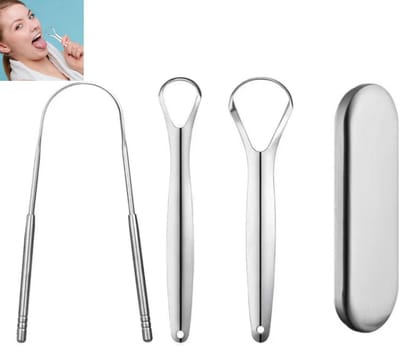 Tongue Cleaner - 3 Stuks - RVS Tongue Scraper - Tongue Brush - Tongue Reiniging - Mondverzorging