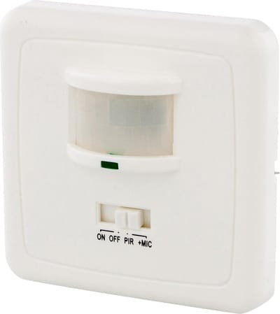PROMAX Bewegingssensor - Reageert op beweging EN geluid - Max 500W - Inbouw - Wit