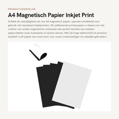 Dailygoods- Magneetpapier 5 Stuks A4 - Inkjetdrukvellen - Magnetisch - Duurzaam - Flexibel - Geschikt voor ijzeren oppervlakken - Printpapier