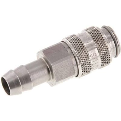 RVS 316L DN 5 Luchtkoppeling Snelkoppeling 9 mm Slangpilaar