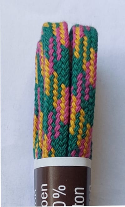 Tana Veter - Groen/Geel/Roze - Meerkleurig - Plat - Lengte 90 cm - Breedte 6 mm - Schoenveter