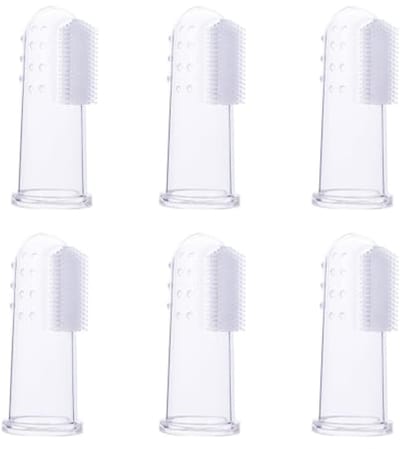 Rubberen Vingertandenborstels voor Baby's - 6 Stuks Silicone Veilige Tandenborstel voor Tandvlees en Mondmassage