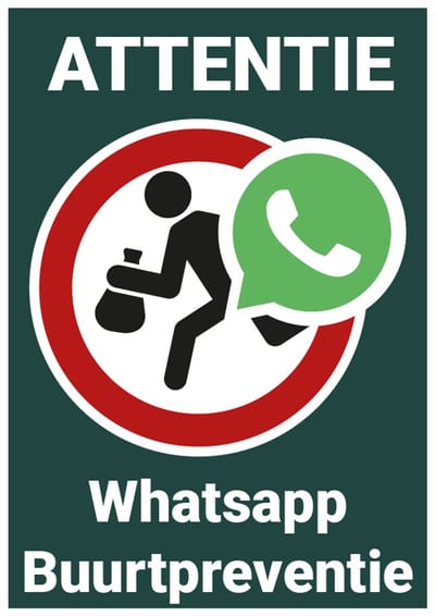 Whatsapp buurtpreventie bord, rechthoekig, kunststof 148 x 210 mm