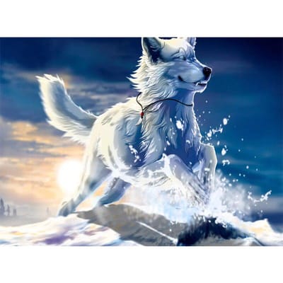Diamond schilderij Lone Wolf borduurwerk kruissteek volledige ronde strass Home decor kunst aan de muur 20X30CM gray