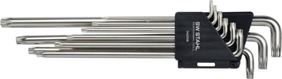 SW-Stahl 04220SB Stiftsleutelset, T-profiel, T10-T50, extra lang, 9-delig