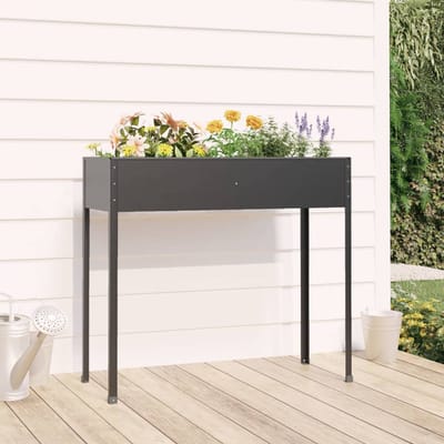 vidaXL - Plantenbak - 100,5x40,5x90 - cm - gegalvaniseerd - staal - antracietkleur