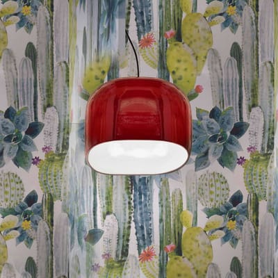 Ferroluce Hanglamp Ayrton, keramiek, lengte 29 cm, rood