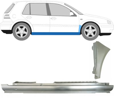 Volledige dorpel + reparatiepaneel voorste spatbord voor Volkswagen Golf 4 97-06