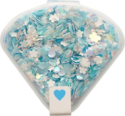 Nellie Snellen Sequins Blue 20g in Plastic Box