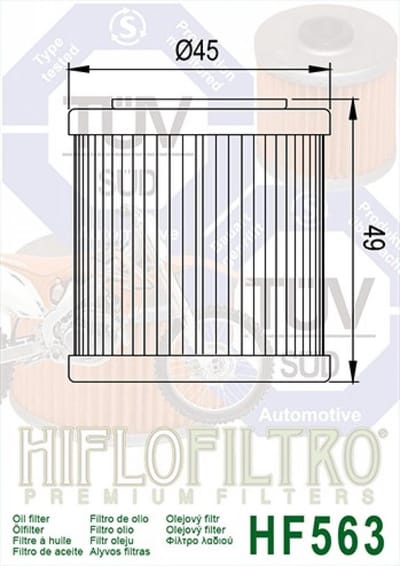 Filtre à huile Hiflofiltro pour Moto Aprilia 125 Tuono 2017 Neuf