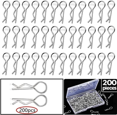 Dailygoody - RC Car Body Clip Pins - Roestvrij staal - Praktisch design - Zilver - Universele clips - 200 stuks - Geschikt voor 1/10 modellen