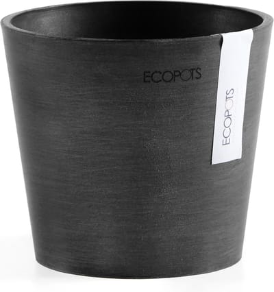 Ecopots Amsterdam 13 - Dark Grey - Ø13 x H11,4 cm - Ronde donkergrijze bloempot