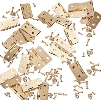 Dailygoods- Scharnieren 100 stuks - Kleine Scharnieren - Scharnieren voor Keukenkastjes - Scharnierpen - Roestvrij Stalen Scharnieren - Inclusief 400 schroeven - Deurscharnieren