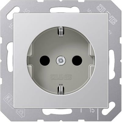 Jung A1520KIAL Wandcontactdoos Inzetstuk 1-voudig Aluminium 1 stuk(s)