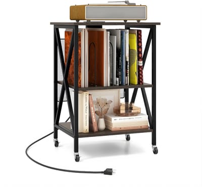 AHD® Platenspeler Meubel - IP Kast - Platenspeler Kast - Vinyl Kast - IP Meubel - Grijs - 52cm x 45cm x 75cm