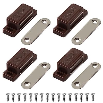 Magnetische deursluiters voor keuken en meubelen - 4 Pack Bruin
