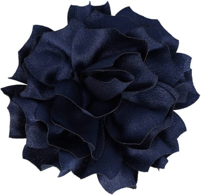 Haarsoires Haarspeld Duckklem 11cm - Bloem - Stof - Broche - Donkerblauw - Sterke Haarclip voor Styling & Dagelijks Gebruik - Hair Clip - Decoratieve Haaraccessoire
