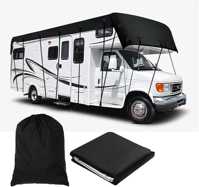 Camper Afdekzeil - Camperhoes - Bescherming Onderweg - Waterdicht Oxford Stof - 7 x 3 Meter - Zwart