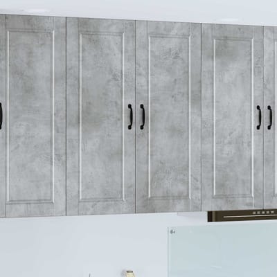vidaXL - Wandkast - PORTO - Beton - Grijs - 80 - x - 31 - x - 100 - cm - Bewerkt - hout