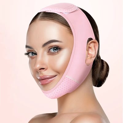 Herbruikbare Gezichtsband voor Dubbele Kinverkleiner – V-lijn Masker, Chin-Up Patch, V-vormige Kinband en Gezichtslifting voor Verslapping, Anti-Jeugdveroudering en Huidversteviging