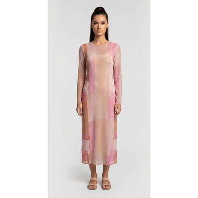 & Other Stories Zed Mesh Dress Pink Maat: XS | Midi Jurken Outlet | Dames | Roze