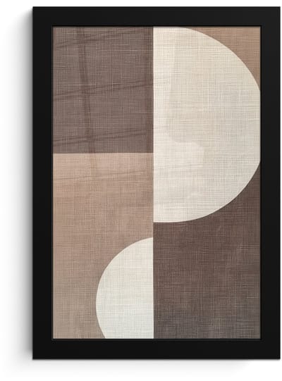 Poster in lijst - Fotolijst 20x30 cm - Posters - Raster - Halve cirkels - Contrast - Posterlijst zwart - Decoratie - Wanddecoratie woonkamer - Muurdecoratie slaapkamer