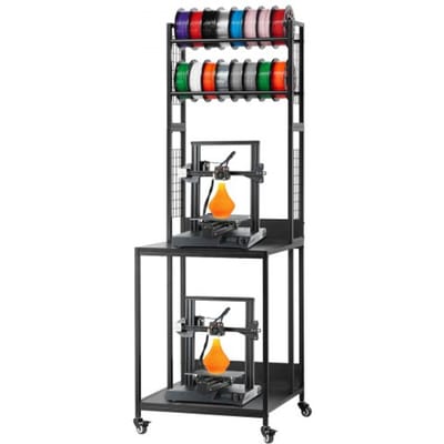 VEVOR 4-laags mobiel filament-opslagrek, filament-opslagrek voor 3D-printers, filamentspoelhouder op wielen, organizerstandaard voor 3D-printstudio