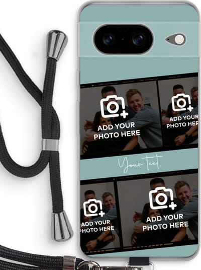 Gepersonaliseerd - Case Company® - Hoesje met koord geschikt voor Google Pixel 8 hoesje met Koord - Filmrol N°2 - Telefoonhoesje met Zwart Koord - Bescherming aan alle Kanten en Over de Schermrand