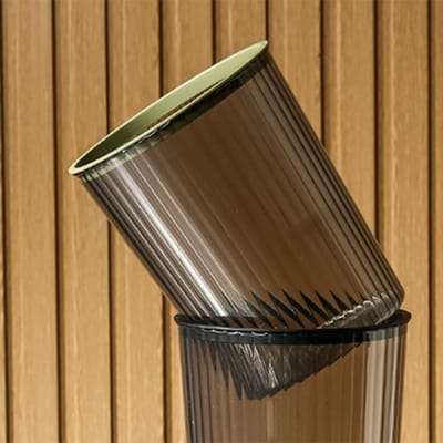 Poubelle Grande Capacité PET Design Anneau de Pression Couleur Verte Corbeille à Papier Conteneur à Déchets pour Cuisine Bureau Green brown