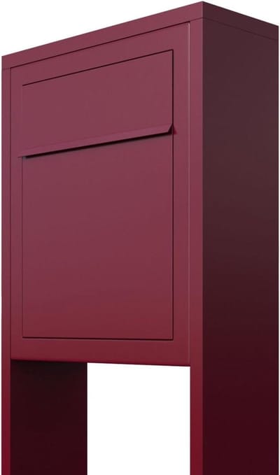 Staande brievenbus - Brievenbus met paal - Post ontvangen - Modern design - 118 cm hoog - Mat rood