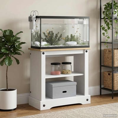 vidaXL - Aquarium - Stand - CORONA - Wit - en - Bruin - 60,5 - x - 30 - x - 60 - cm - 150 - kg
