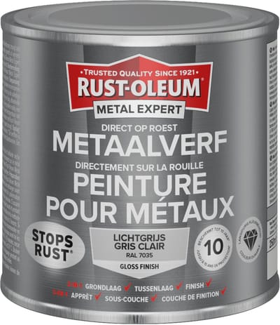 Rust-Oleum Metal Expert Direct Op Roest Metaal Verf 250ml - RAL 7035