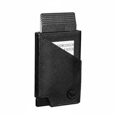 VEXON Patina - Wallet pro - Premium Wallet Slim - Pasjeshouder Zwart - 7 Pasjes + Briefgeld - RFID Creditcardhouder - Pasjeshouder Mannen & Vrouwen - Pasjeshouder Uitschuifbaar - Kaarthouder - Kaarthouder Pasjes - Zwart