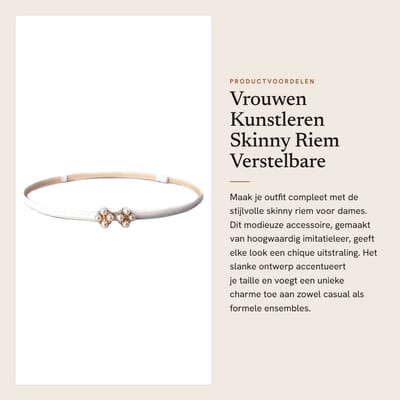 Dailygoods- Riem Verstelbaar 50-93cm - Kunstleren Skinny Riem - Dames Riem - Tailleband - Metalen Gesp - Modieus Accessoire