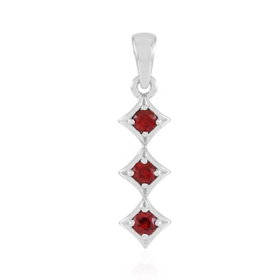 Cavill - Zilveren Hanger met 0,269 ct Robijn Tanzania - 925 Sterling Zilver Platina Verguld - Ronde Robijn Rondslijpsel - Elegant Sieraad