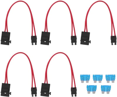 Dailygoody - Mini Fuse Holder - Auto Fuse Houder met Vervangfuses - 20A - Inclusief 5 Vervangfuses - Perfect voor auto en motor - Betrouwbare ele