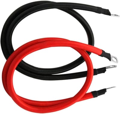 2 AWG Accu-omvormingskabels 2 meter Rood/Zwart - Puur Koper voor Zonne-energie, Camper, Auto, Boot