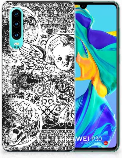 TPU Hoesje voor Silicone Back Case Huawei P30 Skulls Angel