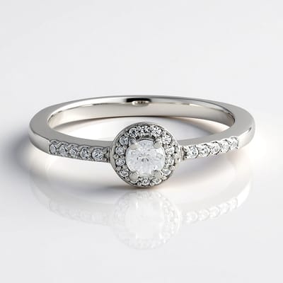 Cavill - 925 Sterling Zilver Zilveren Ring - 0,564 ct Cambodjaanse Zirkoon - Briljantslijpsel Pavé - Elegante Tijdloze Ring