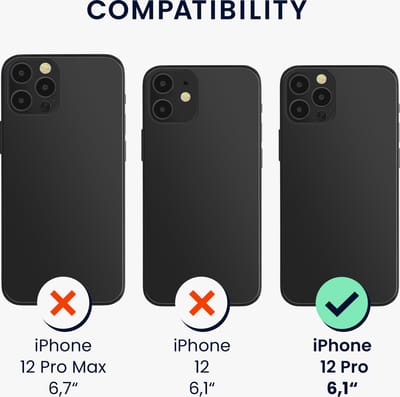 kwmobile set telefoonhoesje en screenprotectors - Geschikt voor Apple iPhone 12 Pro - Kunststof back cover - 2x screenprotector - 2x camera protector
