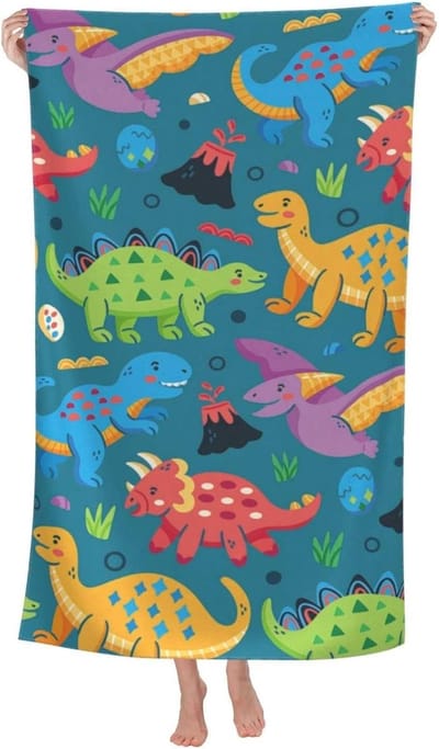 Kinderen Strandlaken Dinosaurus 75 x 150 cm - Microfiber - Zacht en Absorberend - Ideaal voor Strand - ShopVlot