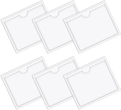 Self Adhesive Pocket - 6 Pcs Zelfklevende Plastic Kaartsleeves - 8 x 10cm Zelfklevende Visitekaartjeszakken voor Organiseren en Beschermen van Indexkaarten